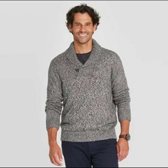 Goodfellow & Co Other - Goodfellow & Co Men's Standard Fit Shawl Pullover Sweater, Charcoal Size Small